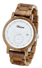 Herrenuhr aus naturbelassenem Walnussholz 