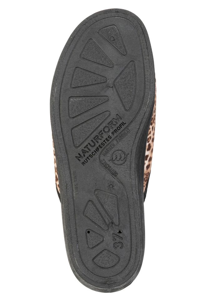 Trendige Damen-Hausschuhe, im Leo-Look 