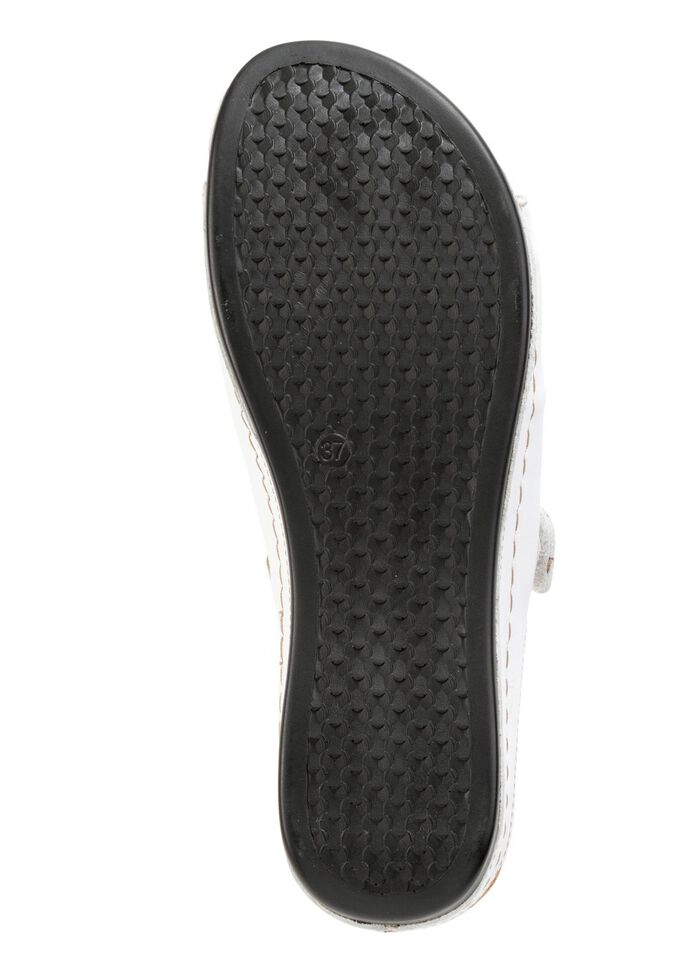 ELENA EDEN Pantolette aus Nappaleder mit Kontrast-Durchz&uuml;gen WEISS