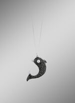 Delfin-Anh&auml;nger mit schwarzen Brillanten 