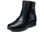 Stiefelette mit zwei seitlichen Reißverschlüssen SCHWARZ