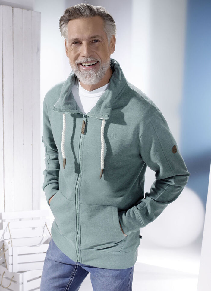 Sweatjacke mit K&auml;ngurutaschen 