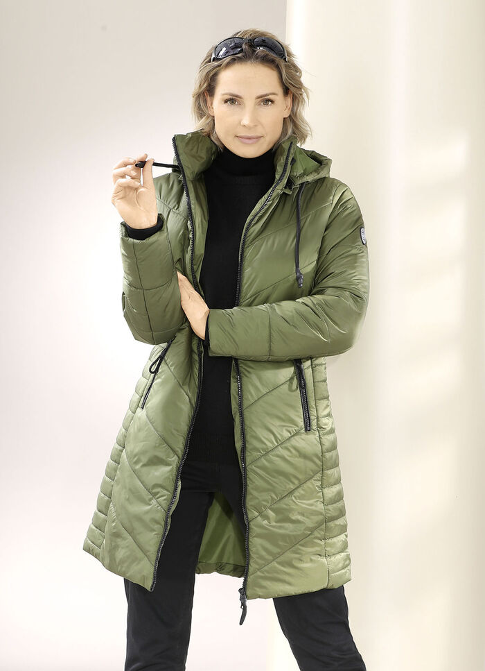 Kurzmantel mit 2-Wege-Reißverschluss KHAKI