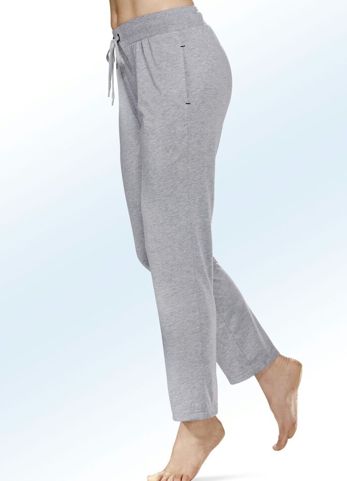 Zweierpack Schlaf- und Freizeithosen mit Kordelzug SCHWARZ/GRAU