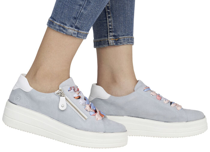 Remonte Sneaker mit bunter Schnürung BLEU-WEISS