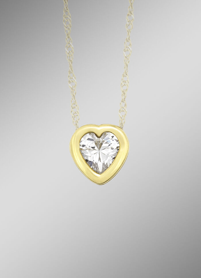 Herz-Anhänger mit Zirkonia 
