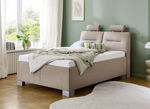 Polsterbett mit Einbaulattenrost und Bettkasten CREME