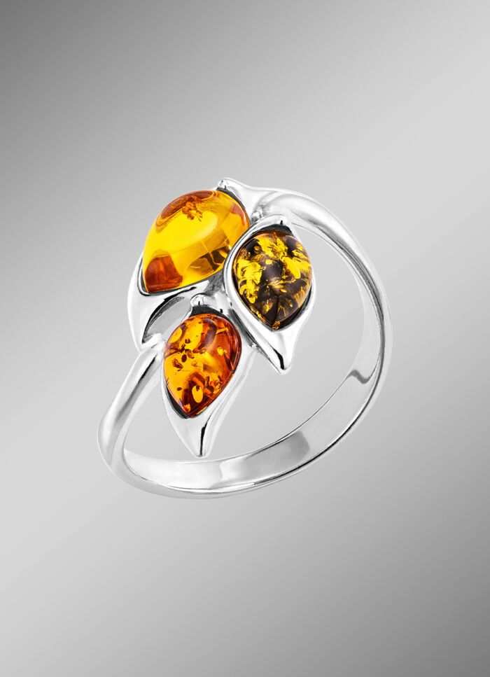 Damenring mit Bernstein 