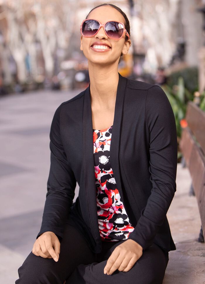 Shirt in abgerunderter Jackenoptik  