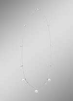 Halskette mit Süßwasser-Zuchtperlen und synth. Zirkonia 