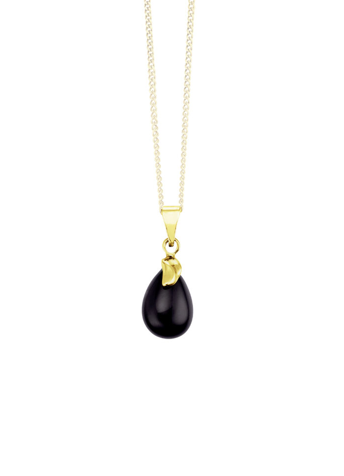 Exquisiter Anh&auml;nger aus Gold 375/- fein mit Onyx, beh. 