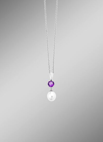 Anh&auml;nger mit S&uuml;&szlig;wasser-Zuchtperle und Amethyst 