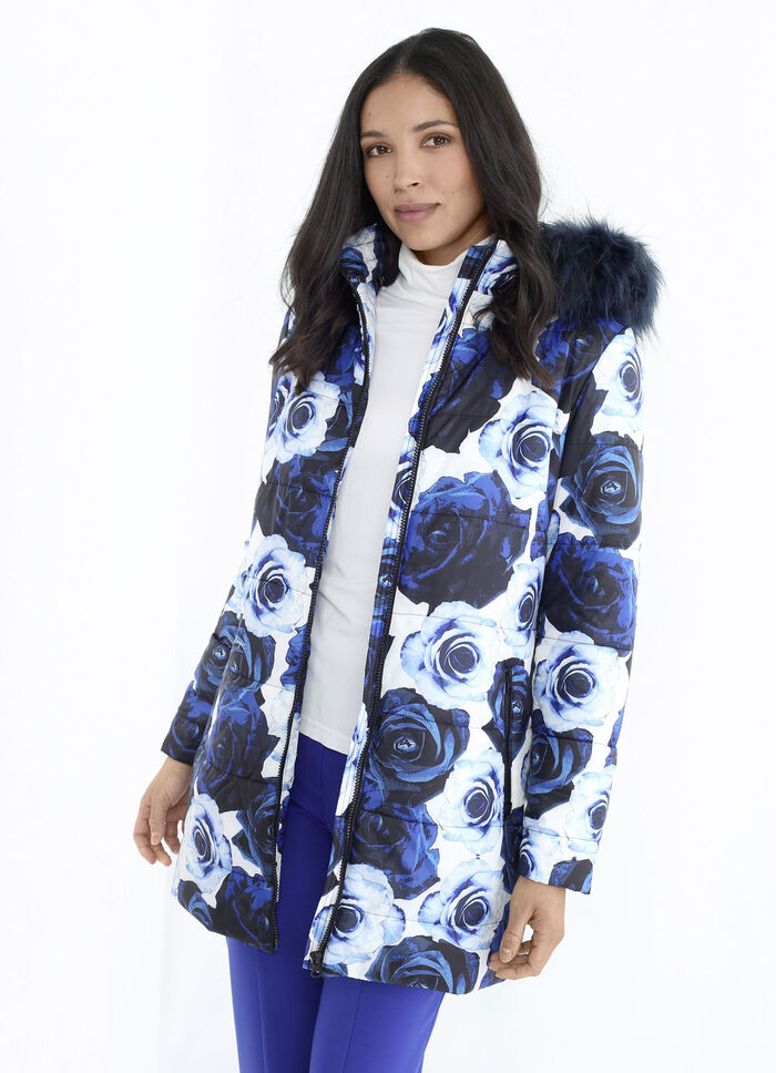 Jacke mit dekorativem Rosendessin 