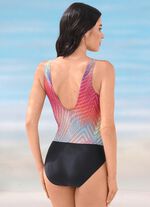 Laurina Badeanzug mit Raffungen und Halbkorsage 
