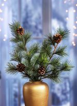 Kiefernzweige mit echten Zapfen, 2er-Set 