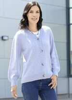 Strickjacke mit flauschig weichem Griff HELLBLAU MELIERT