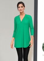 Shirt-Tunika mit V-Ausschnitt GR&Uuml;N