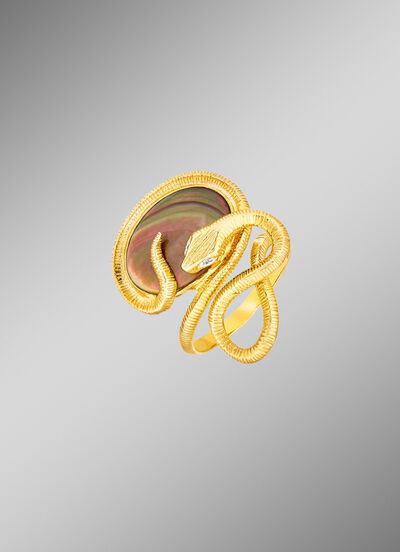 Damenring „Schlange“ mit Diamanten 