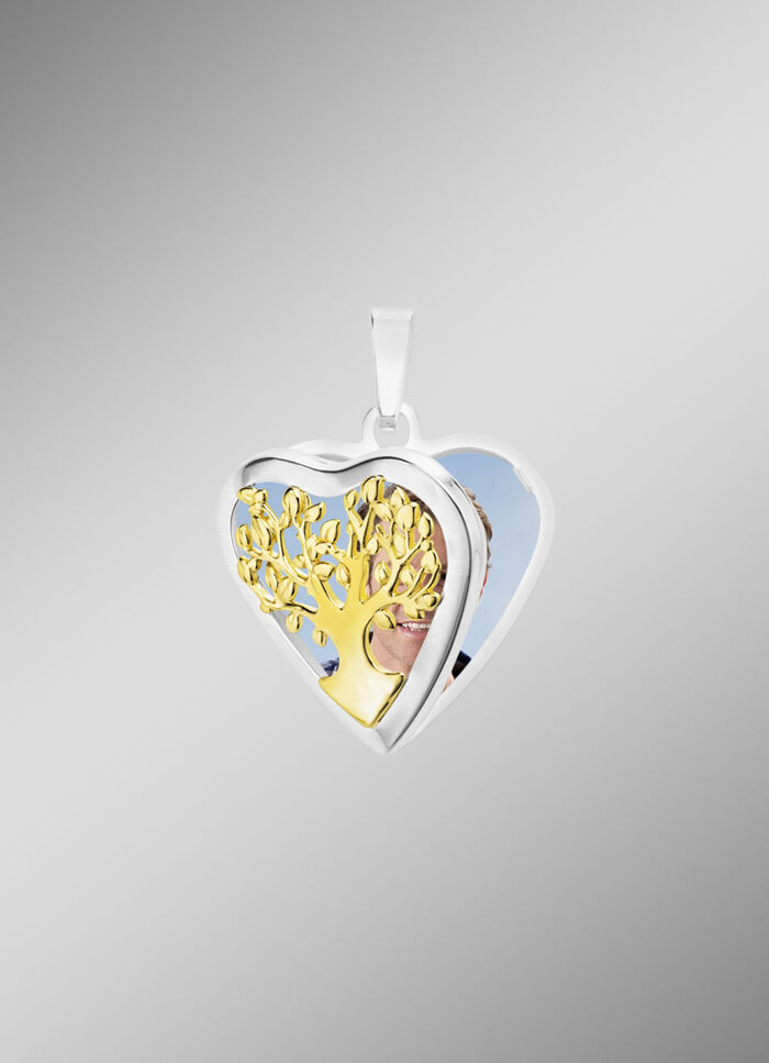 Herz-Medaillon in Bicolor zum Öffnen 