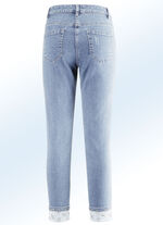 Edel-Jeans in 7/8-L&auml;nge mit h&uuml;bschem Glitzersteinchenbesatz HELLBLAU