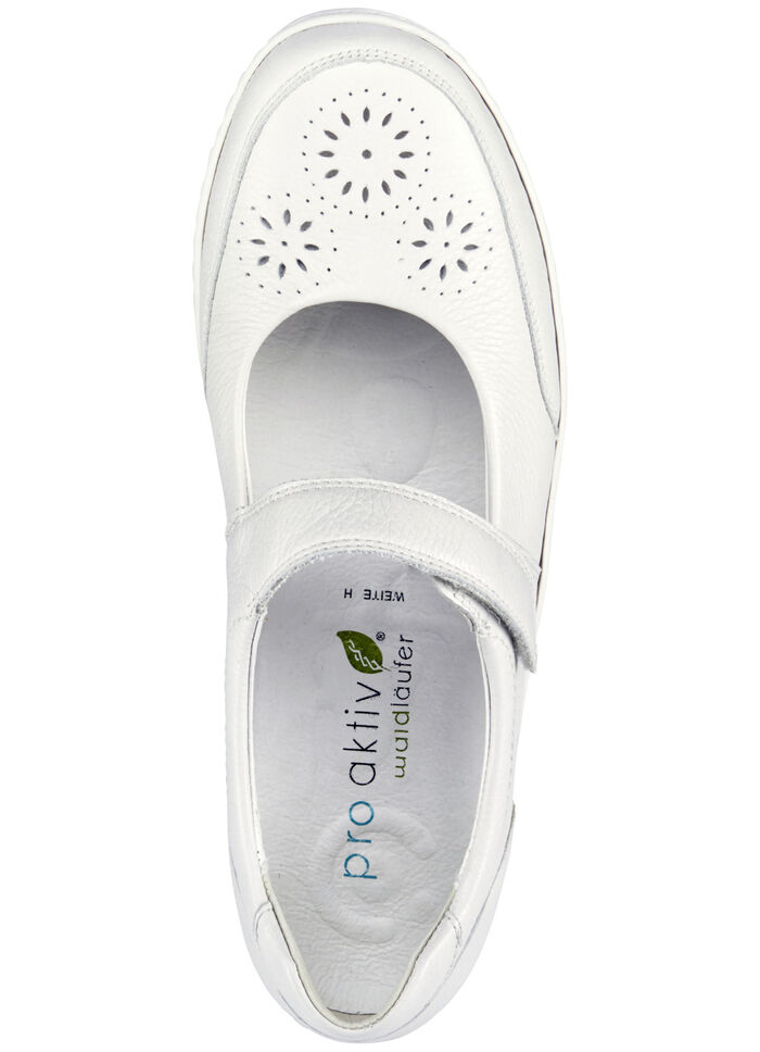 Waldläufer, bequeme Damen-Slipper, Weite H, mit herausnehmbarem Fußbett NATURWEISS