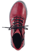 Gemini Schnür-Bootie aus weichem Rind-Nappaleder GRANATROT