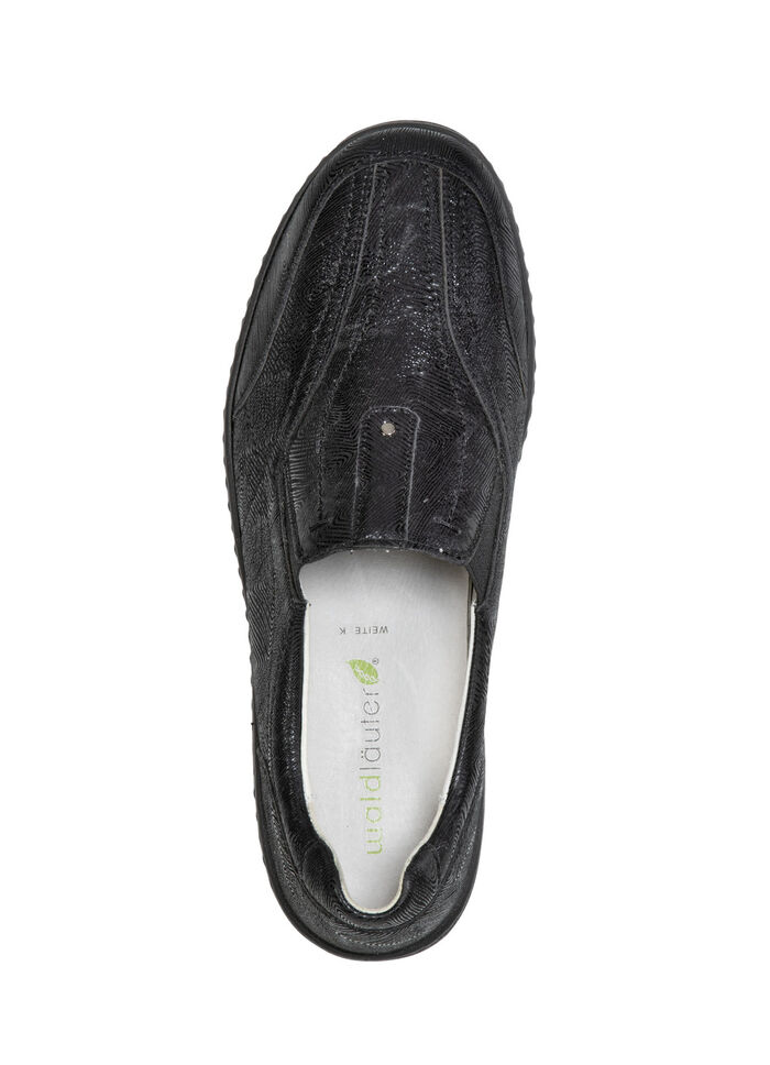 Waldläufer, komfortable Damen-Slipper, Weite K, mit herausnehmbarem Fußbett SCHWARZ