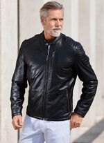 Lederkurzjacke mit Ziersteppung 