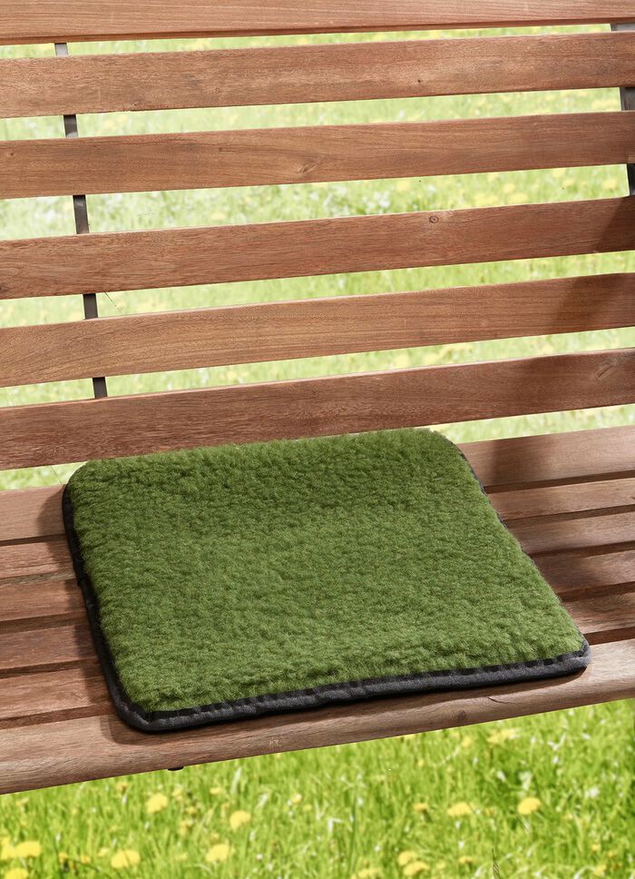 Aufrollbares Schurwoll-Sitzkissen 