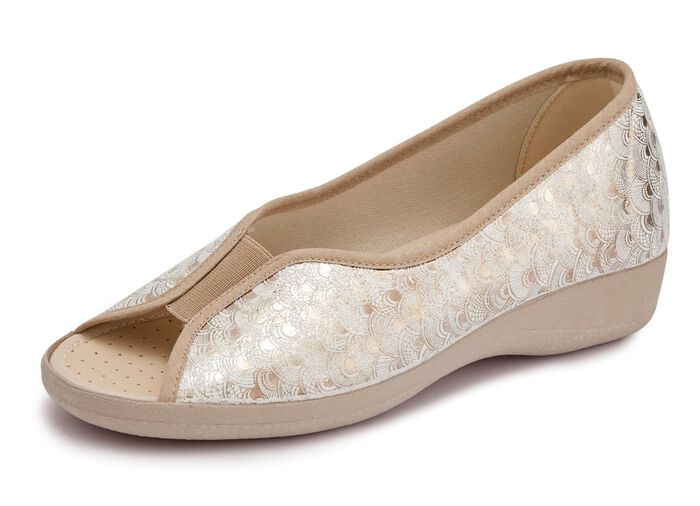 Slipper in Goldbeige aus Textilmaterial GOLDBEIGE