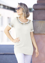 Shirt mit effektvoller Strasszier ECRU