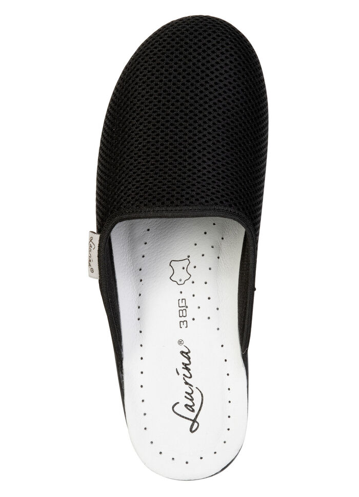 Laurina, Zweierpack, klassische Damen-Hausschuhe, Weite G, aus Mesh-Material 1X BORDEAUX, 1X SCHWARZ