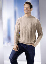 Modischer Pullover mit Stehkragen in 3 Farben BEIGE