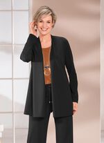 Shirtjacke in verschlussloser Form in 4 Farben SCHWARZ