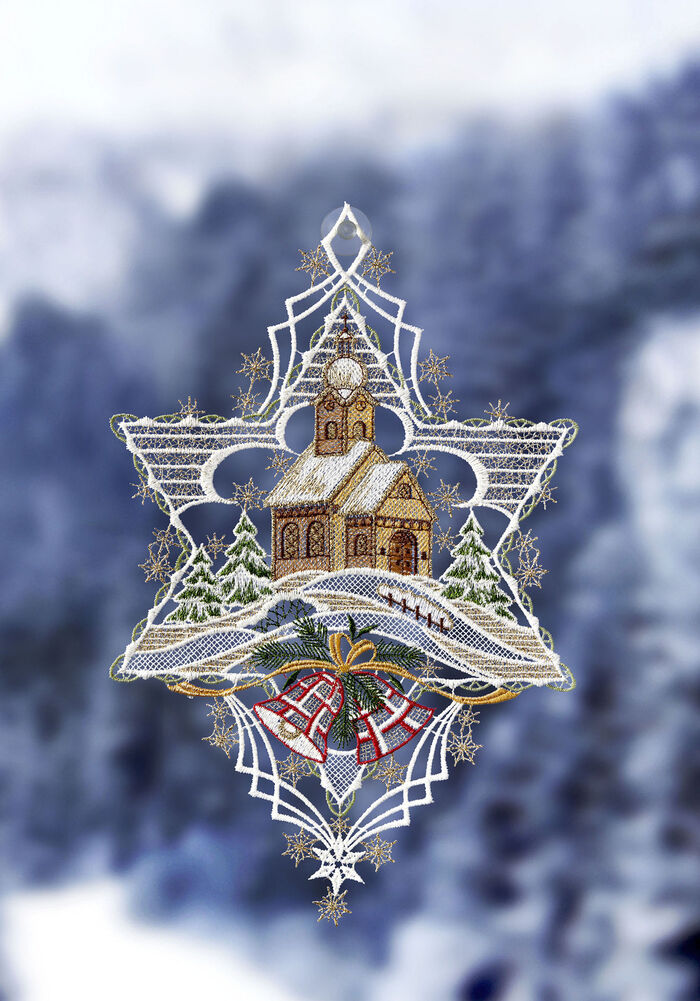 Fensterbild Stern mit Kapelle 