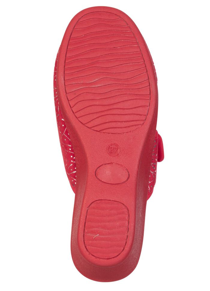 Leichte, Damen-Pantoletten, mit Klettverschluss ROT