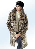 Kurzmantel mit Raubtierfell-Dessin 