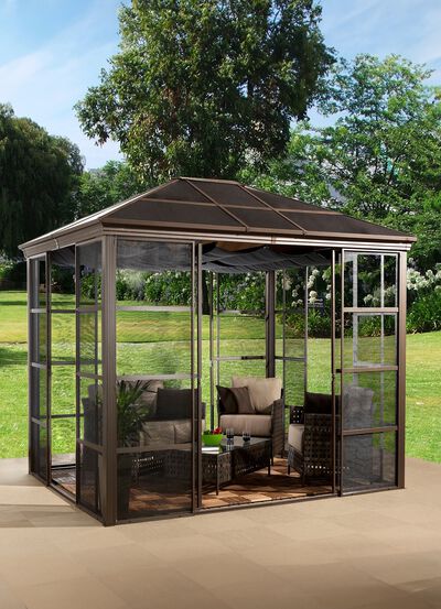 SOJAG Aluminium Pavillon Castel in edlem Bronzeton 