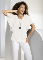 Poncho-Tunika mit Fledermausärmeln ECRU