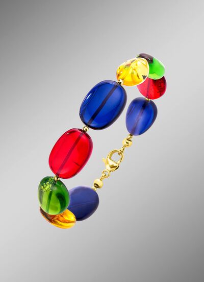Armband mit echt Bernstein in Multicolor 