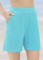 Shorts aus Frottierstretch TÜRKIS