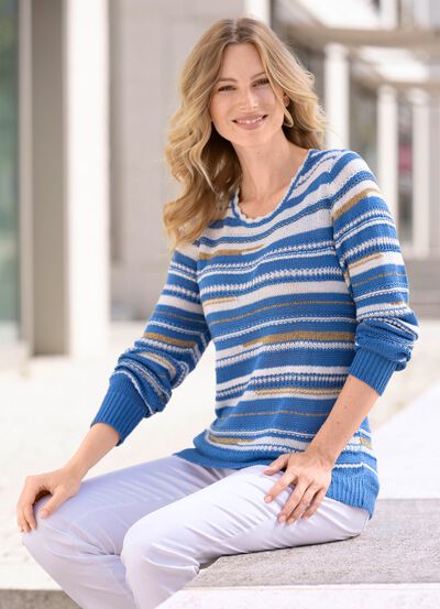 Pullover aus B&auml;ndchengarn 