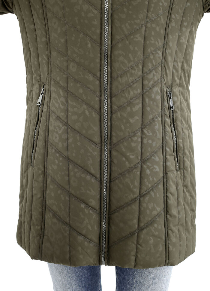 Longjacke mit Raubtierfell-Dessin 