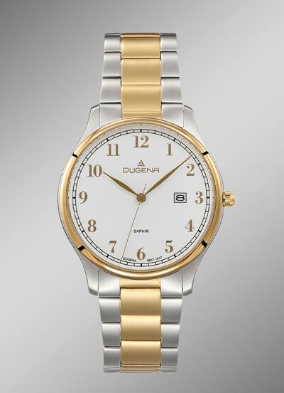 Dugena-Quartz-Herrenuhr mit Edelstahlbandgeh&auml;use 