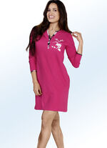 Zweierpack Nachthemden, knielang, Knopfleiste, Einfassungen sowie langen &Auml;rmeln 