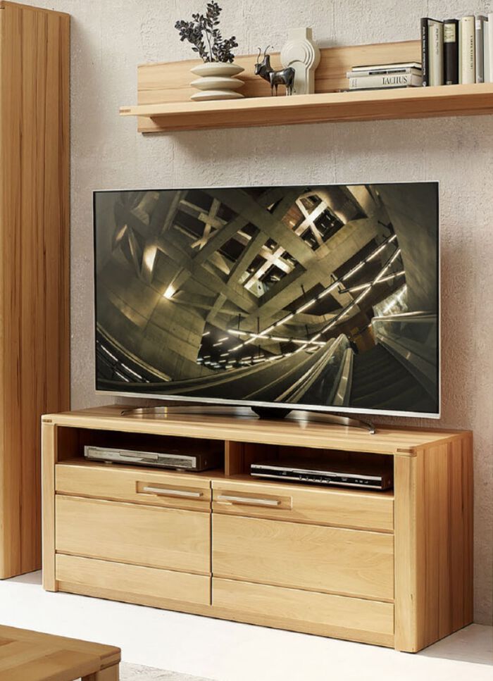 Bett mit Stauraum im Kopfteil 