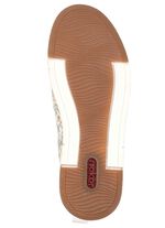 Rieker, modische Damen-Boots, Weite G, mit herausnehmbarem Fu&szlig;bett WEISS-BUNT