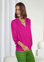 Shirt mit V-Ausschnitt in 2 Farben PINK