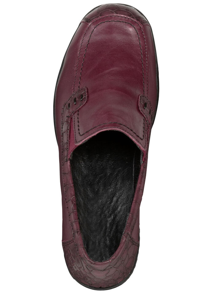 ELENA EDEN Slipper aus teilweise krokogepr&auml;gtem, schattiertem Nappaleder BURGUND