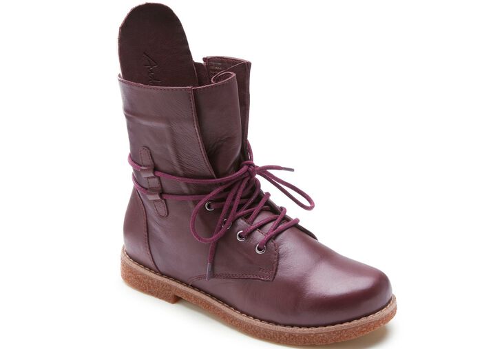 Andrea Conti Schn&uuml;r-Stiefelette aus weichem Nappaleder BORDEAUX